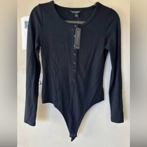 New!! Banana Republic Black Buttoned Top Bodysuit.